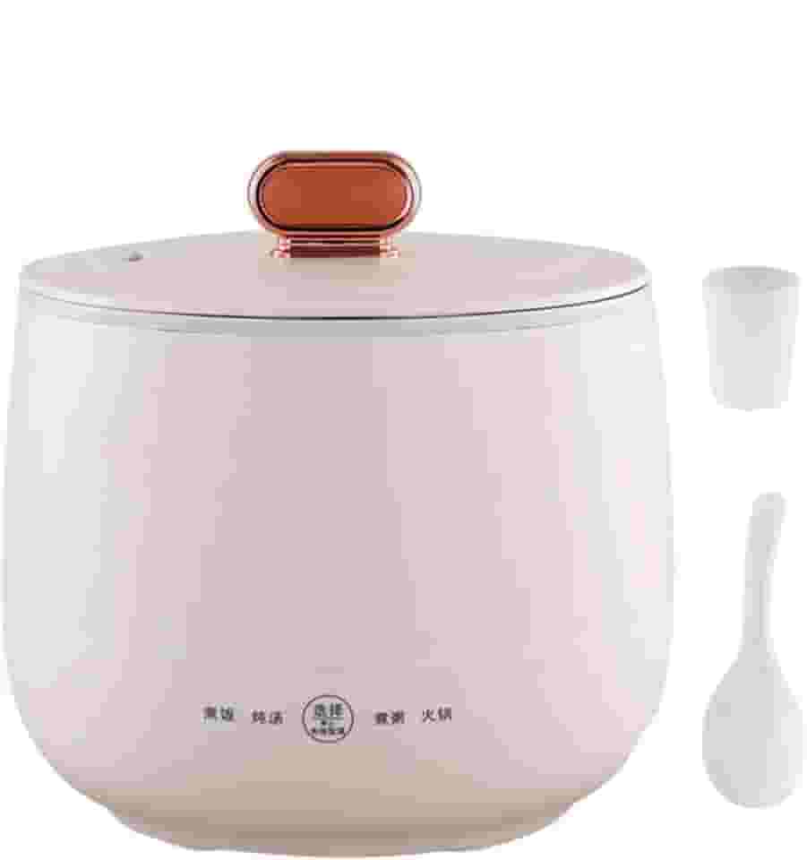 Panela elétrica de arroz 1,8L pequena, mini panela elétrica de arroz com antiaderente, mini panela elétrica de arroz para 1-2 pessoas, 4 funções de panela para fazer arroz, sopa, mingau, Sha