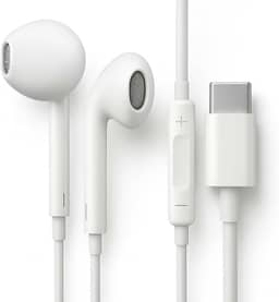 Fones De Ouvido Com Fio Tipo C Microfone Integrado Compativel iPhone 15 15 Pro 15 Pro Max 16 16 Pro Max Com Fio Fones Estéreo Compatíveis ANDROID LG Qualidade Premium