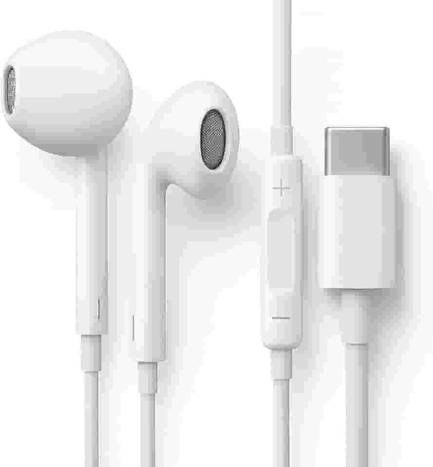 Fones De Ouvido Com Fio Tipo C Microfone Integrado Compativel iPhone 15 15 Pro 15 Pro Max 16 16 Pro Max Com Fio Fones Estéreo Compatíveis ANDROID LG Qualidade Premium