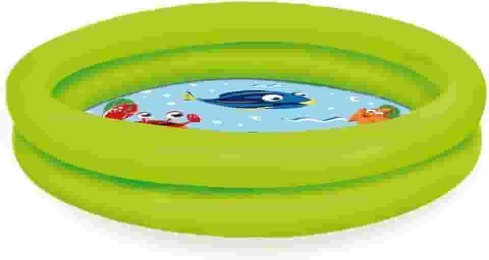 Piscina Banheira Inflável Infantil Bebe Criança 2 anéis 28 Litros - Grupo Ac Multi (Verde)
