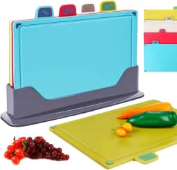 Conjunto de Tábuas de Corte de Plástico com Suporte