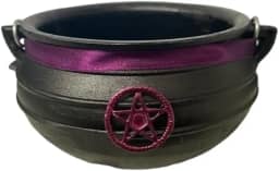 Caldeirão da Bruxa Pentagrama de Ferro Tripé Alça 1 Litro