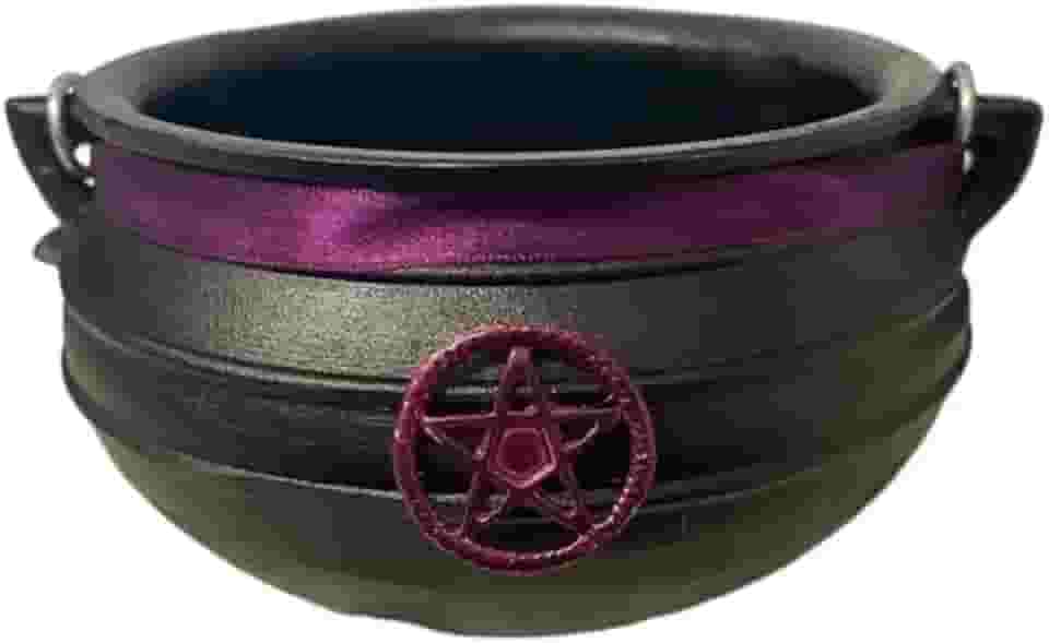 Caldeirão da Bruxa Pentagrama de Ferro Tripé Alça 1 Litro