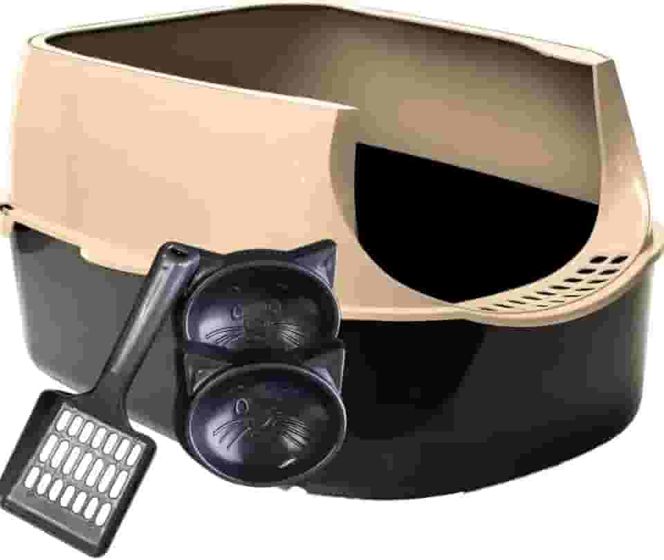 Caixa De Areia Para Gatos Fechada Grande Com Gaveta Removivel E Porta Em Acrilico(Furba Bege)