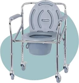 A Cadeira de Banho Inox Hospitalar Casa Dobrável e Desmontável Higiênica Idoso Adulto até 135kg Encosto e Apoio de braço, Leve de Fácil Montagem