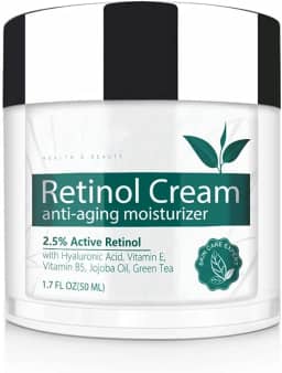 Creme de retinol para rosto, hidratante facial com 2,5% de retinol, ácido hialurônico, creme hidratante antienvelhecimento diurno e noturno para mulheres e homens, para todos os tipos de pele