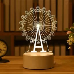 PopLumos - Luminária led 3d, abajur de mesa, roda gigante