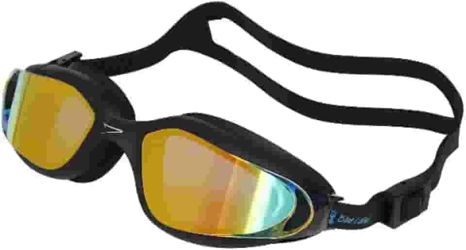 Óculos Natação Speedo Poseidon Espelhado Blue Label Águas Abertas Preto Revo Gold