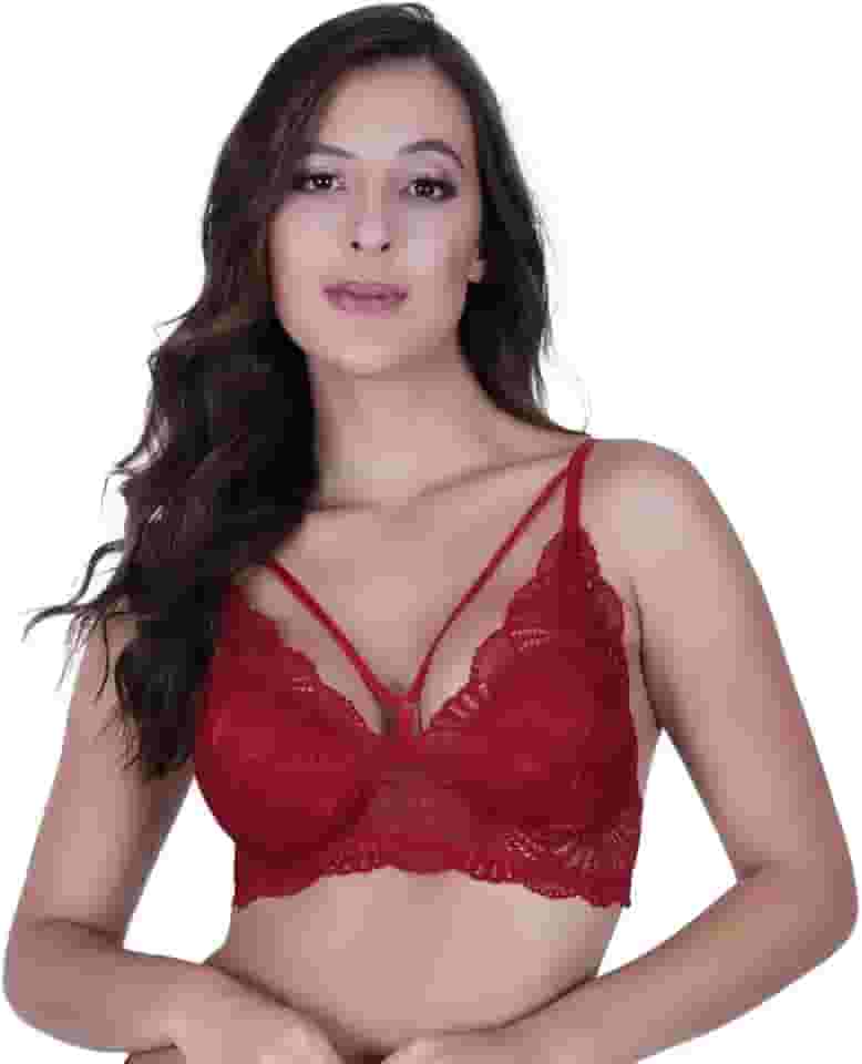 Sutiã de Renda Tirinhas Strappy com Bojo Silvana