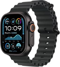 Apple Watch Ultra 2 GPS + Cellular • Caixa preta de titânio – 49 mm • Pulseira Oceano preta