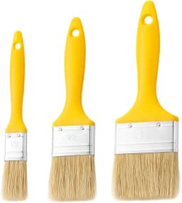 Pincéis Kit 3 Tricha para Pintura e Artesanato, Cerdas Macias, 1', 1/5' e 2'