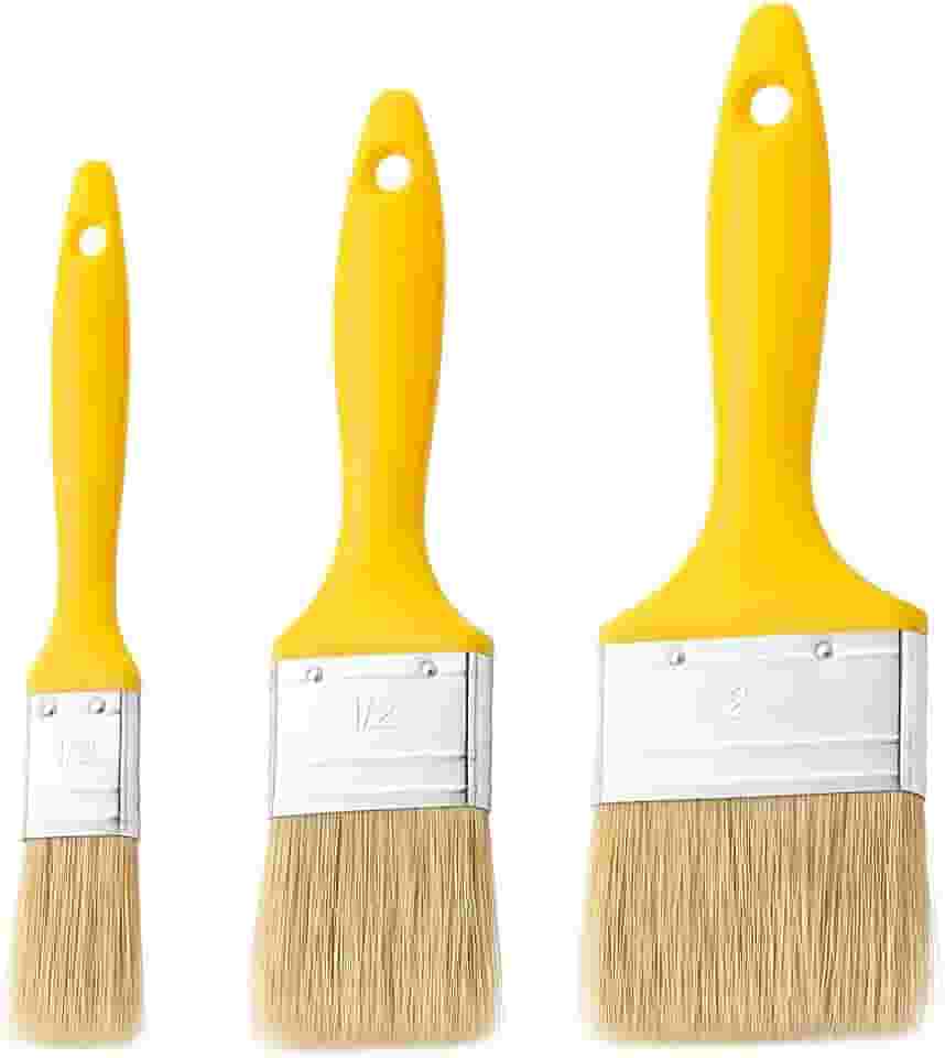 Pincéis Kit 3 Tricha para Pintura e Artesanato, Cerdas Macias, 1', 1/5' e 2'