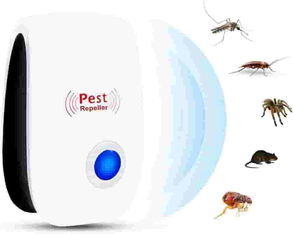 Repelente Eletrônico Ultrassônico Espanta Mosquitos Ratos Baratas Aranhas Formiga Moscas Insetos Seguro para Pets Humanos e Plantas Aparelho Elétrico