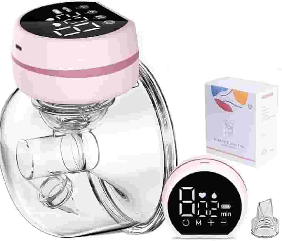 Bomba de Tirar Leite Elétrica Recarregável Portátil para Amamentação Mãos Livres Antivazamento sem Fio sem BPA 3 Modos 10 Níveis de Sucção Bomba de Mama Vestível 110 220v (Rosa)