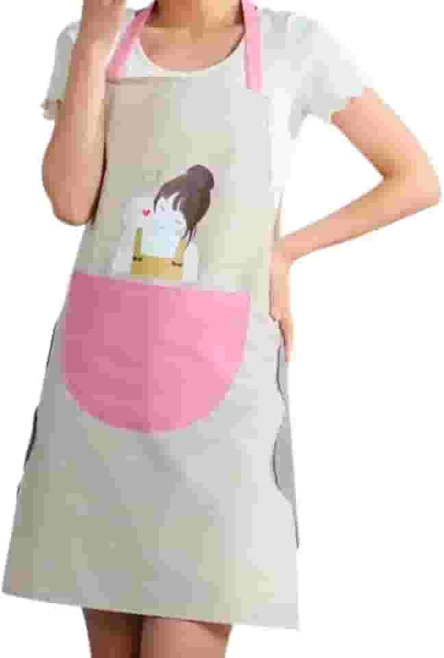 Avental Cozinha Impermeável Feminino Ajustável com Bolso Frontal à Prova de Água PVC Profissional 70x65cm
