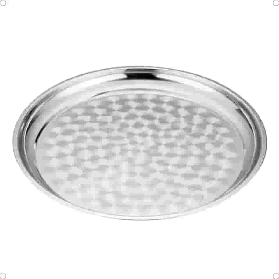 Forma Assadeira Redonda de Aço Inoxidável para Pizza 30cm Ideal para Assar Pizzas Caseiras Com Excelente Qualidade Resistente e Durável
