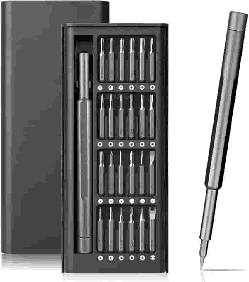 Kit Chave de Precisão 24 em 1 com Estojo Magnético – Ferramenta Profissional para Reparos e montagem em Celulares, Notebooks, Relógios e Eletrônicos e consertos de casa| Linha Premium