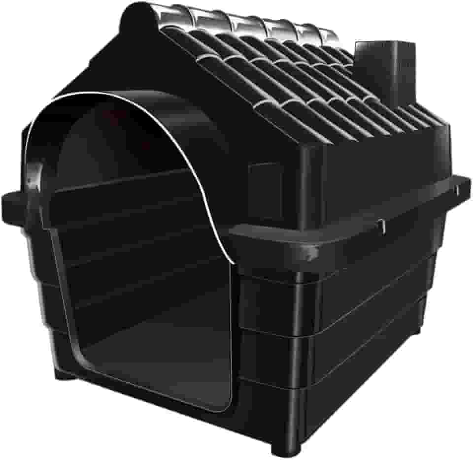 Casa de Cachorro grande e médio com proteção UV((N°5) 70X59X58,PRETO)