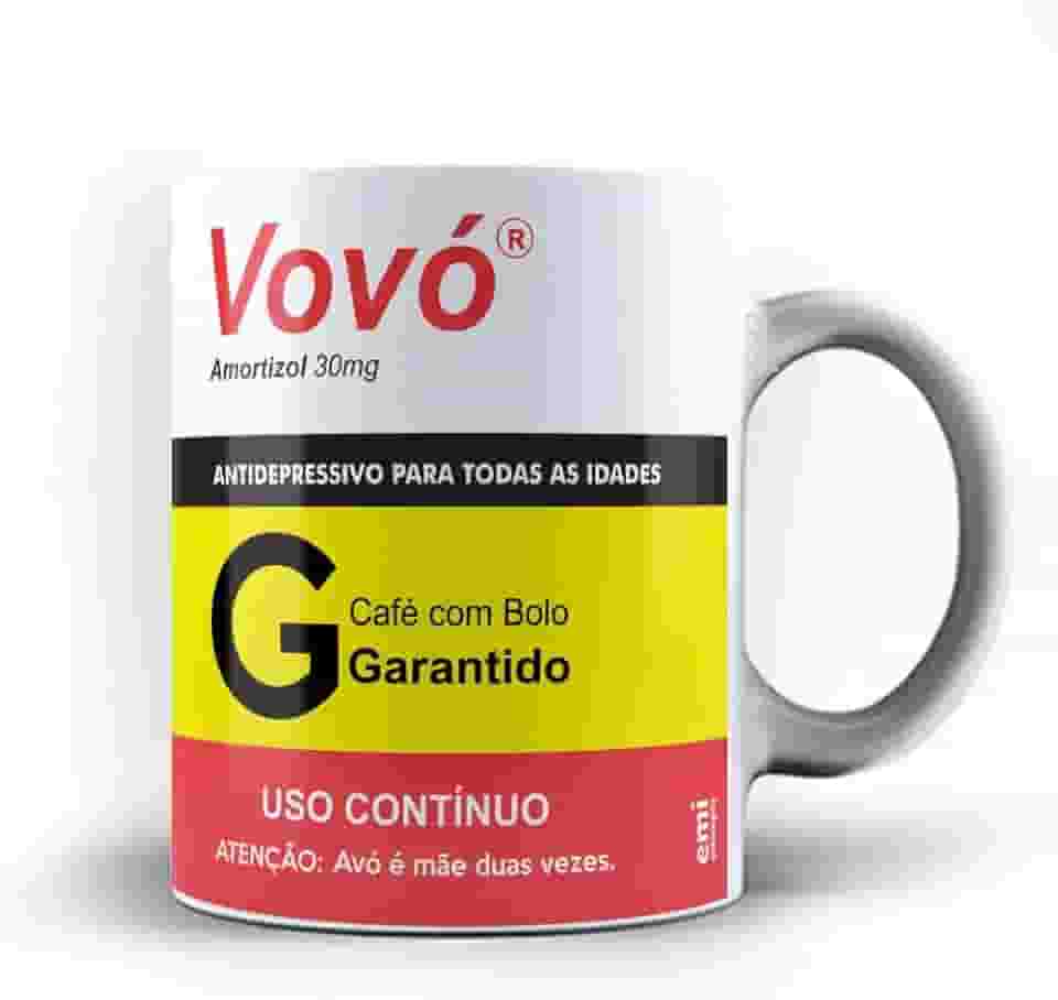 Caneca xicara Avó Remédio Vovó amor de vó 24 (Branca)