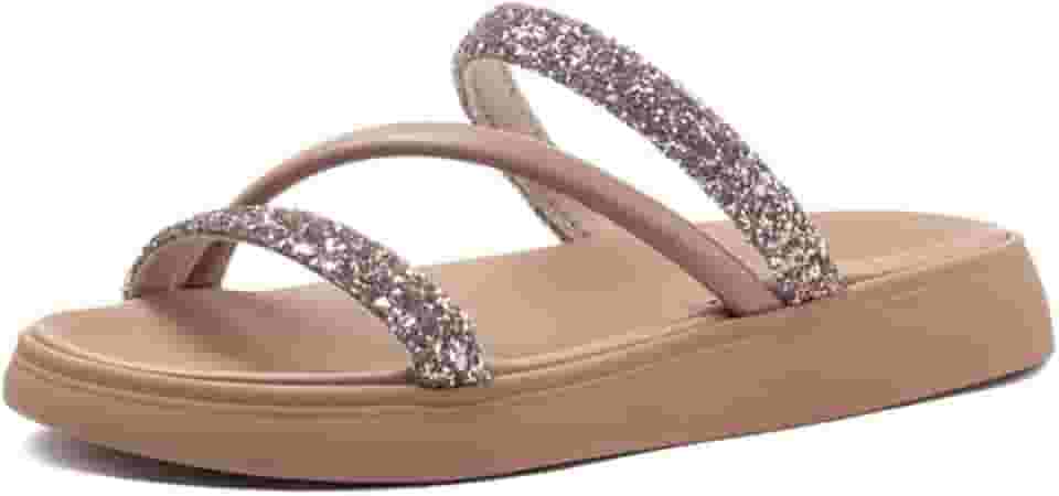 Chinelo Flatform Tira Tripla Multi Preto Moleca 5469.121