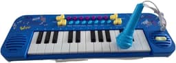 Teclado Musical Infantil com Microfone – 25 Teclas – Função Gravação e Replay – Brinquedo Educativo, Piano Eletrônico com 25 Teclas que Grava e Reproduz (Azul)