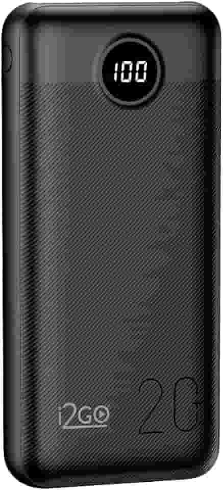 I2GO, Carregador Portátil (Power Bank) Ultra Rápido 20000mAh, Power Delivery 20W, 2 Saídas USB + 1 Saída/Entrada USB-C, Preto, i2GO PRO