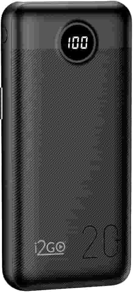 I2GO, Carregador Portátil (Power Bank) Ultra Rápido 20000mAh, Power Delivery 20W, 2 Saídas USB + 1 Saída/Entrada USB-C, Preto, i2GO PRO