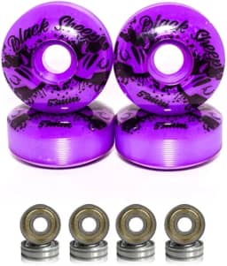 Rodas de Skate 53mm Roxo Dureza 95A com Rolamentos ABEC-5