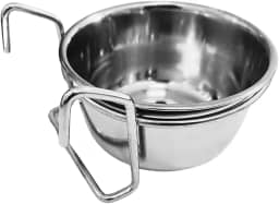 Chalesco Comedouro Suporte Simples 300 ml para Pássaros Aço Inoxidável