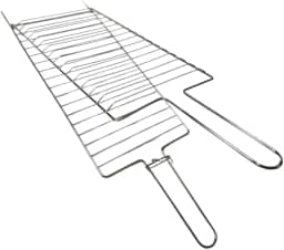 Grelha Dupla Abaulada para Churrasqueira Churrasco Peixes Frango Linguiça carnes