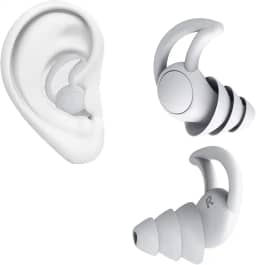 Protetor Auricular de Silicone, Tampão de Ouvido Reutilizável para Dormir e Natação, Antiruído (Branco, Tamanho único)