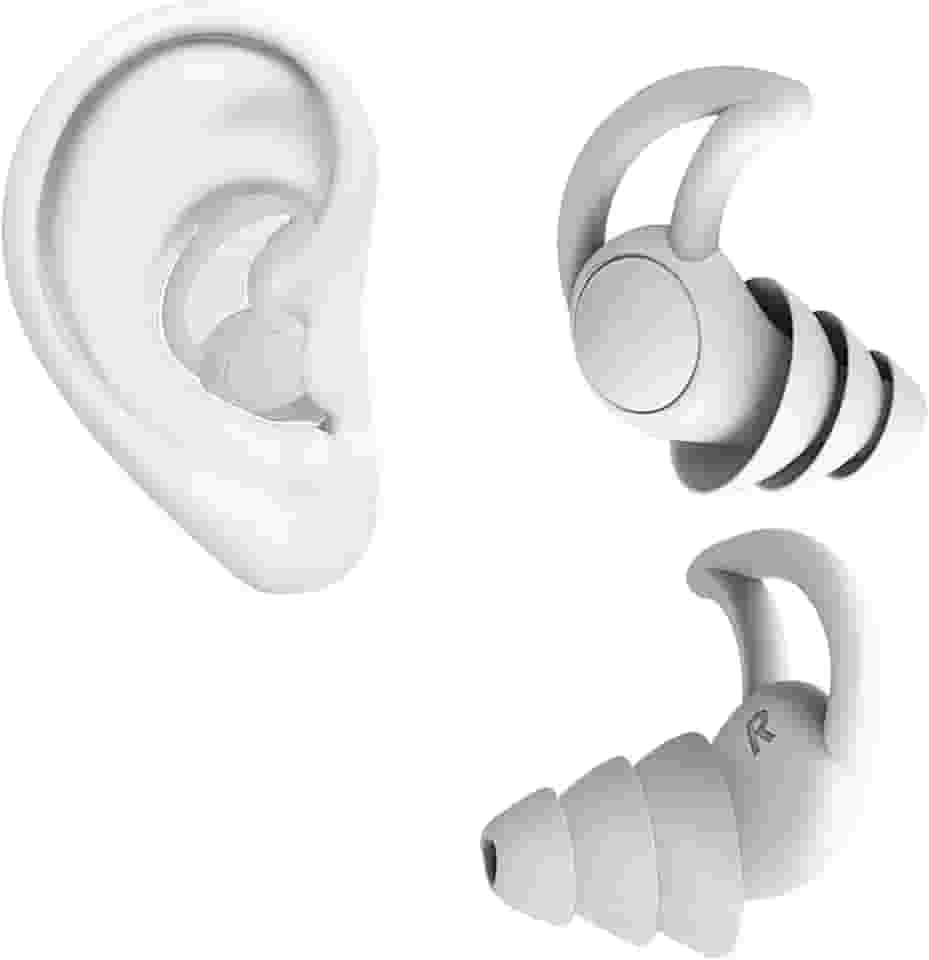 Protetor Auricular de Silicone, Tampão de Ouvido Reutilizável para Dormir e Natação, Antiruído (Branco, Tamanho único)