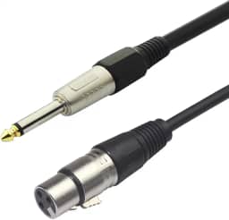PluCable Cabo de audio P10 para XLR femea P10CANON30 Preto, Conexoes em metal, 3 Metros