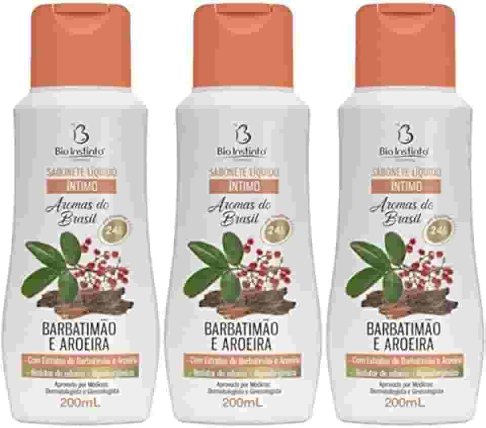 Kit 3 Sabonete Líquido Íntimo Barbatimão E Aroeira 200Ml