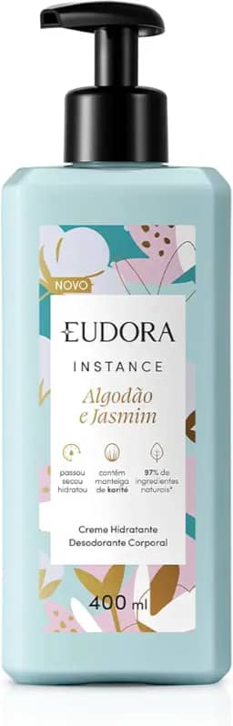 Eudora Creme Hidratante Desodorante Corporal Instance Algodão e Jasmim 400ml