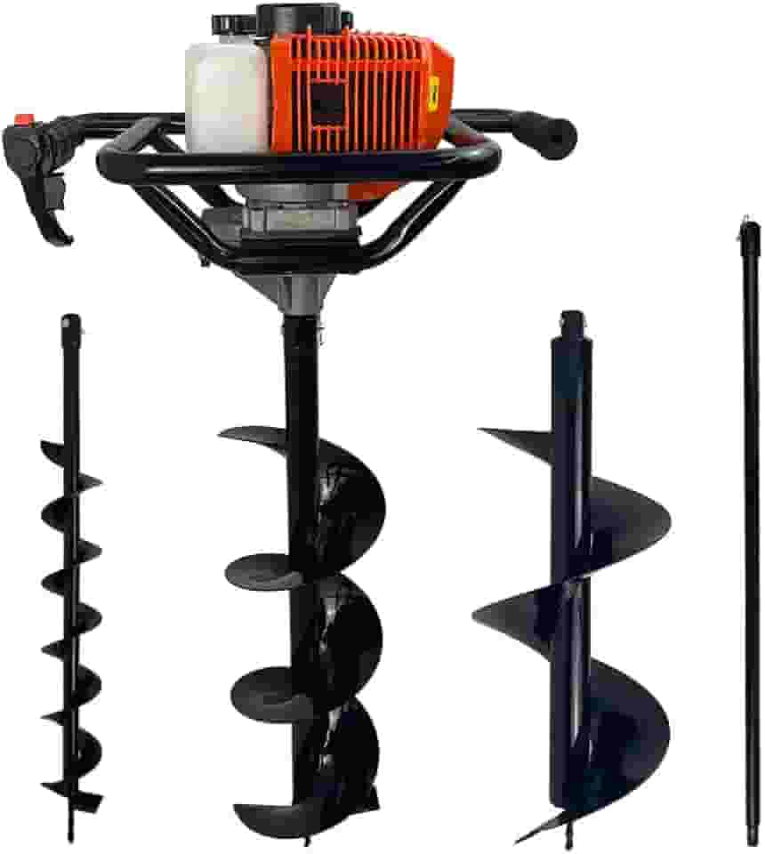 Perfurador de Solo Gasolina 52cc 2,5HP com Brocas 10cm + 20cm + 30cm + Extensão 100cm Carbon Fak
