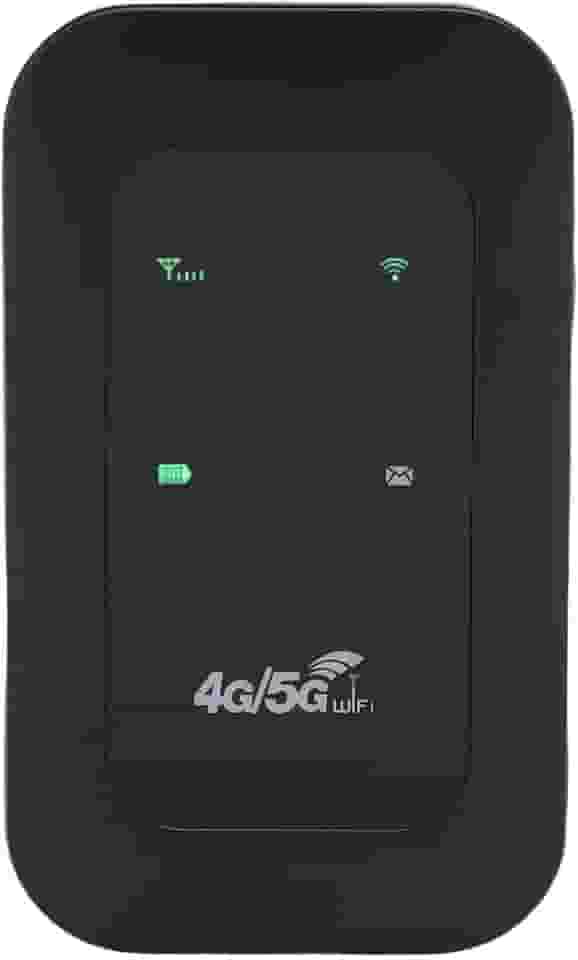 Hotspot móvel WiFi 4G 5G, Hotspot WiFi portátil de alta velocidade de 300 Mbps, 10 dispositivos conectados, Roteador móvel LTE com tela colorida de LED e slot para cartão SIM