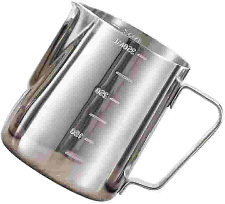DOITOOL Jarra de leite de café para espumar copo vaporizante Jarra de aço inoxidável para leite Cappuccino Latte Art Barista Jarra a vapor Leite, Jarro de molho 350 ml