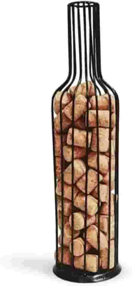 Garrafa Porta Rolha Vinho de Metal Enfeite Cozinha