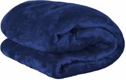 Cobertor Queen Manta Microfibra Fleece 01 Peça (Toque Aveludado) - Marinho