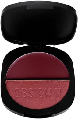 Blush Duo Gemini Obsidian Ruby Rose - Texturas Cremosa e Compacta, Acabamento Versátil e Natural, Longa Duração, 4,7g (OG3)