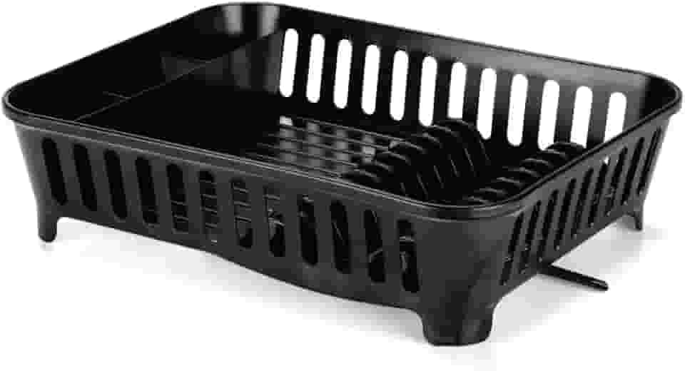 Escorredor de Louça com Bica Arthi | Design Clean e Funcional | Escoamento Direto para a Pia | Otimiza Espaço | Plástico Resistente | Cor Preto | Praticidade na Cozinha | Acomoda Toda a Louça