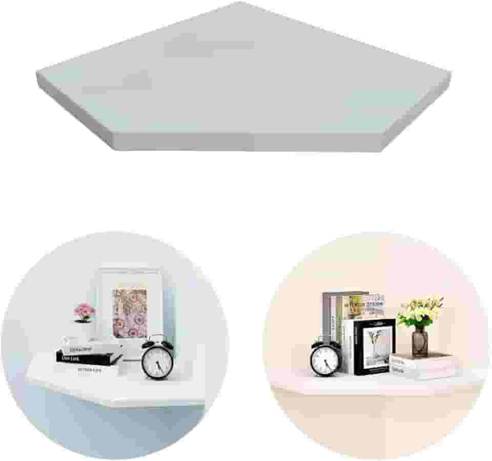 Prateleira De Canto Quina Parede Mdf Decoração Organizadora Casa Sala Escritorio Quarto Branca