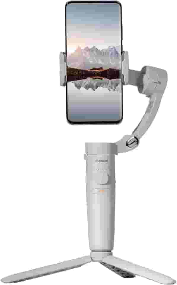 Gimbal para Celular, Estabilizador Celular Portátil de 3 Eixos com Tripé de Aderência – Estabilização de Vídeo Profissional, Ideal para Vlogs, Gravação, Streaming e Fotografia, Branco