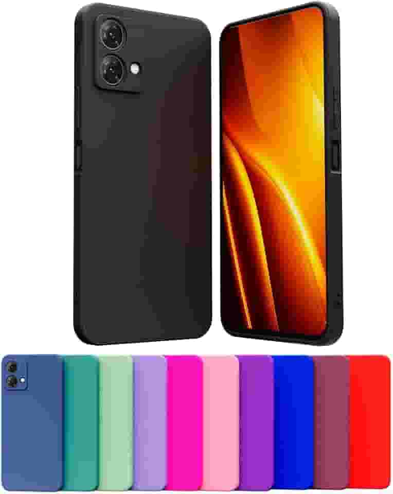 Capa Case Celular Compatível Motorola Moto G84 Silicone Macio Interior Veludo Proteção De Câmera (AZUL PISCINA)