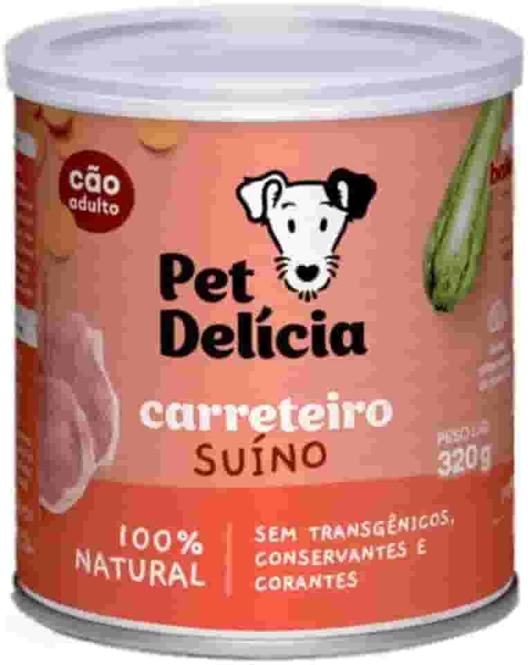 Pet Delícia Carreteiro Suíno 320g, Alimentação Natural para Cães, Com Carne Suína e Legumes Selecionados, para peles sensíveis