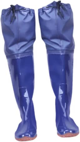 Botas de pesca masculinas, botas de chuva de PVC respiráveis para caça, de cano alto para agricultura, de pesca à prova d'água para vadear
