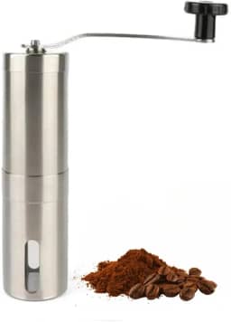 Moedor de Café Manual de Inox - Triturador para Grãos, Manivela e Nível de Moagem Ajustável, Portátil para Uso Doméstico e Viagens