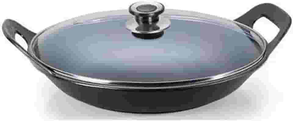 Panela Risoto De Ferro Fundido Com Tampa De Vidro - 5 L