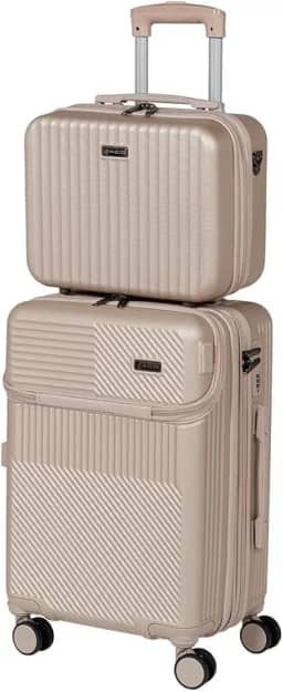 Mala Viagem Bordo Mão Frasqueira Kit 10kg Abs Expansiva Anac (Dourado)